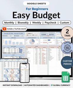 Paycheck Budget Spreadsheet Google Sheets Easy Budget Planner Template Weekly Biweekly Income